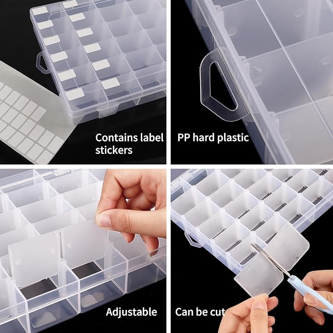 2 Pack Clear Bead Organizer Tackle Box - Image 3