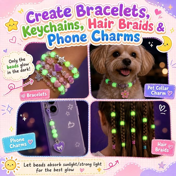 6 Boxes Bracelet Making Kit Pony Beads, 6x9mm Kandi Rave & Hair Beads Set - Image 6