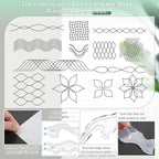 Kigley 2 Pcs Free Motion Quilting Templates Waves Acrylic Quilting Rulers - Image 3