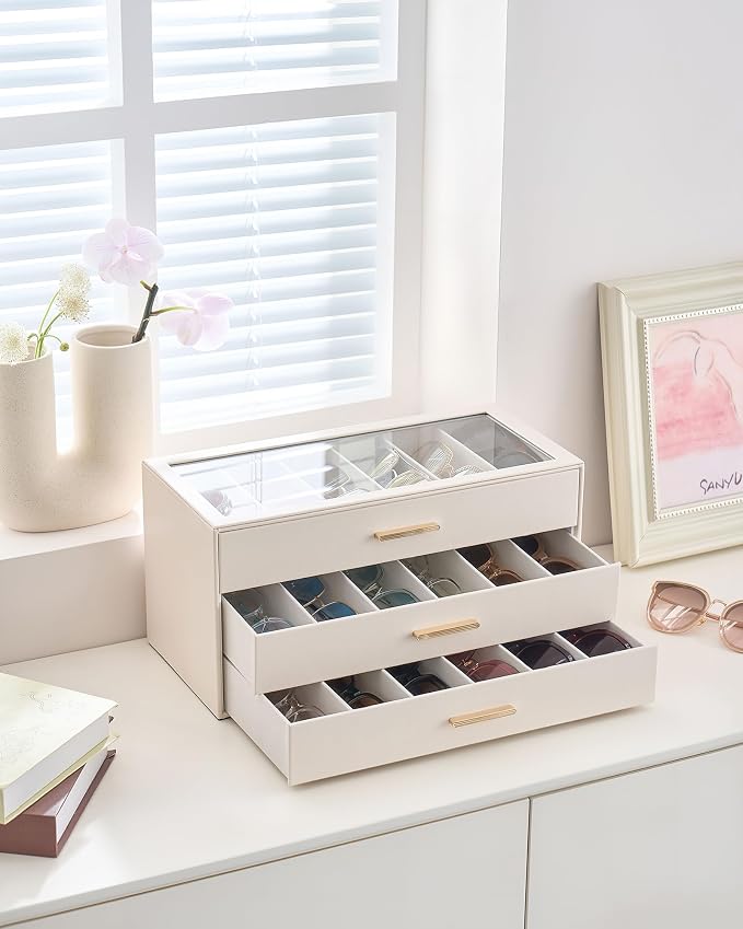 Lolalet Sunglasses Storage Box for Women, Eyewear Eye Glass Organizer - Image 2