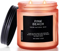 M&SENSE Pink Beach Sands Jar Candle, 11.6oz Pineapple & Coconut Scented Natural Soy Candles for Home Scented, 70 Hour Burn Time, Home Decor Gift for Women, Friends, Family, Colleagues, Couples