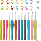 Vodiye 12 Sizes Crochet Hooks 2.0–8.0mm, Ergonomic Crochet Hook Set, Crochet - Image 4