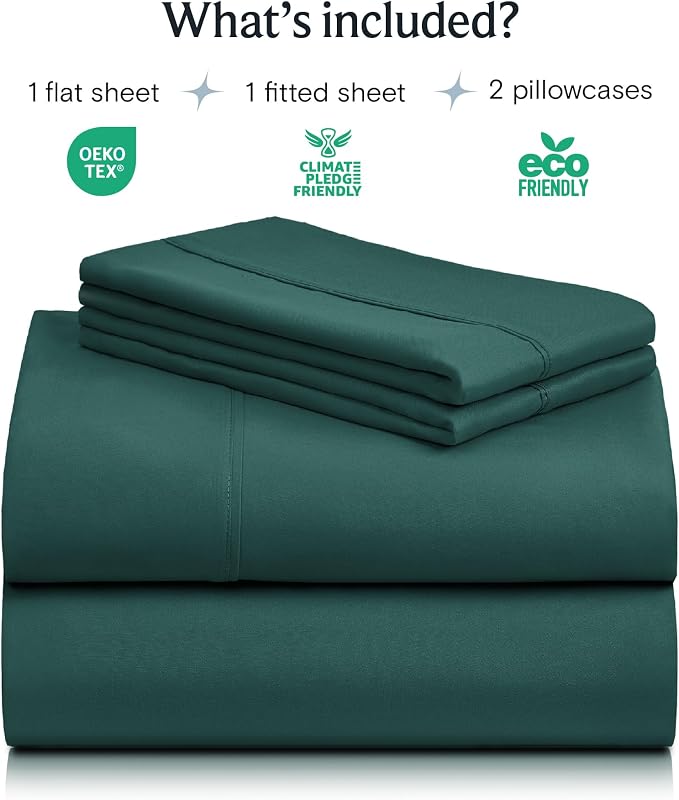 LuxClub 4 PC King Sheet Set, Breathable Luxury Bed Sheets, Deep Pockets 18" - Image 2