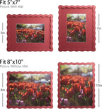 8x10 Picture Frame with Mat for 5x7, Wavy Edge Wooden Real Glass Photo Frame - Image 4