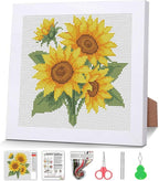 Sunflower Cross Stitch Kits for Beginners, Flowers Stamped Cross Stitch for by VIGEGU