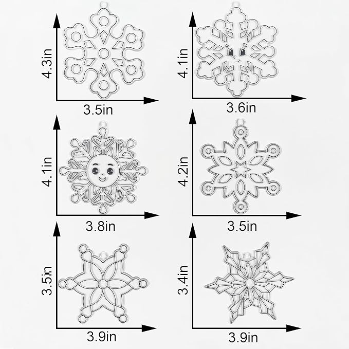30 Sets Winter Snowflake Suncatchers Craft Kits DIY Glow In The Dark Window - Image 6