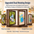 Family Handprint Frame Kit, Dual Rotating Photo & Handprint Display, DIY - Image 2