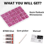 33000Pcs Dark Pink Rhinestones for Bedazzling, 6mm Flatback Gems Bedazzler Kit - Image 2