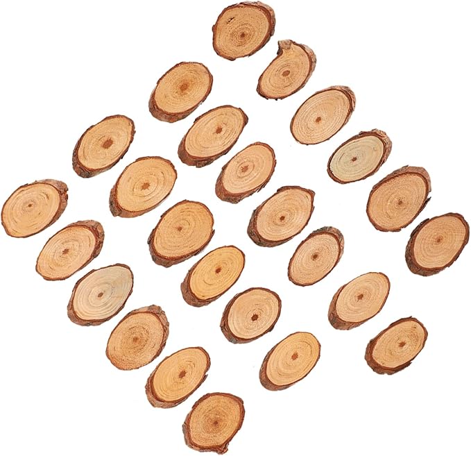 Rustic Unfinished Wooden Ornament Craft Kit 25 Piece DIY Blank Set - Image 2