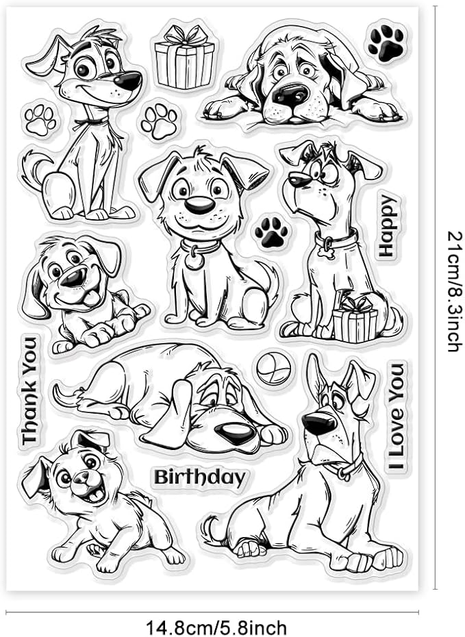 GLOBLELAND Cartoon Dog Clear Stamps - Image 6