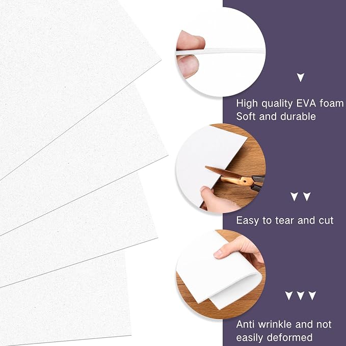 Innconee 20 Pcs 4mm Embroidery Foam EVA Craft Foam Sheets - Image 3