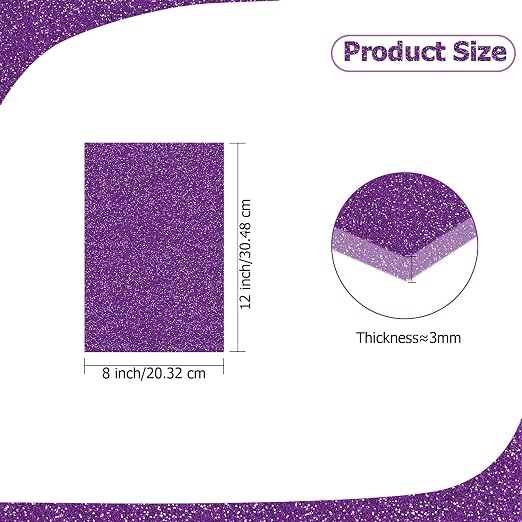 2 Pack 8'' x 12'' Glitter Purple Acrylic Sheet, 3mm Thick Acrylic Plexiglass - Image 2