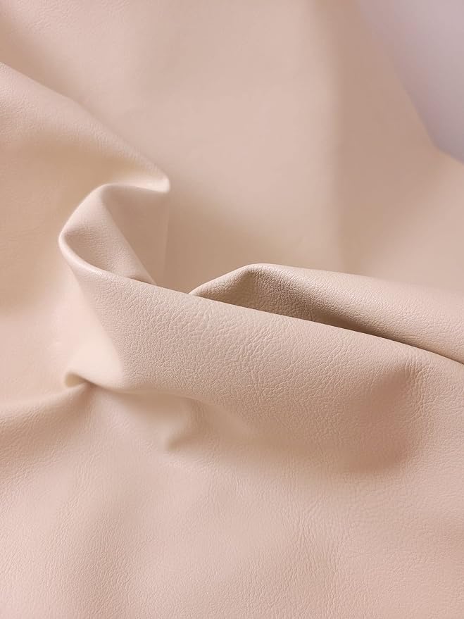 Bone Cream Faux Vegan Vegan Leather Synthetic Pleather 0.9 mm Madison 1 Yard 52 - Image 6