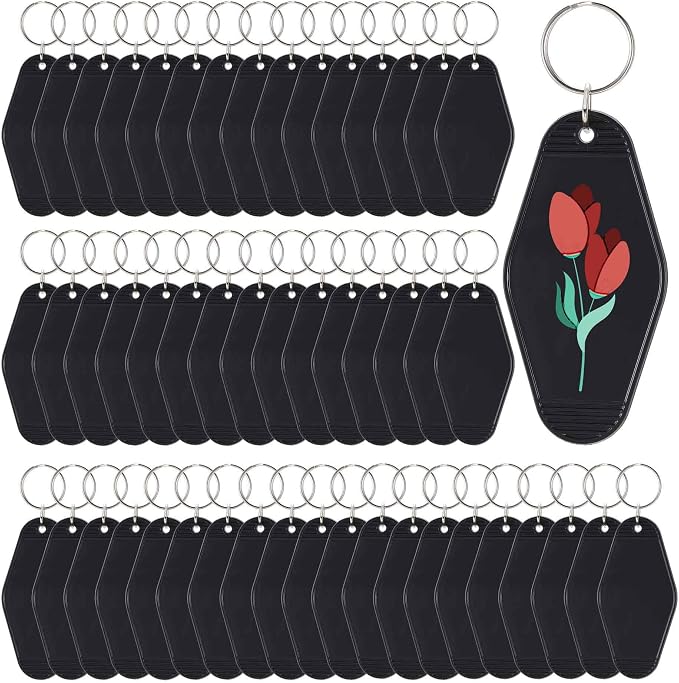 Yoption 50pcs Blank Motel Keychain Bulk by Yoption