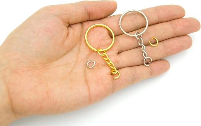 100Sets 1 inch Keychain Rings Golden Split Round Key Ring - Image 3