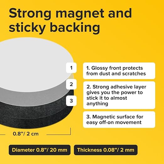 Peel-&-Stick Flexible Adhesive Magnets – 180 pcs Magnetic Dots - Image 2