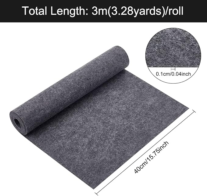 BENECREAT Felt Fabric Rolls, Dark Gray, 10 Feet x 15.75 Inch, 0.1cm Thick | - Image 2