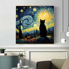 VeGuude Cat Diamond Art Kits for Adults-Starry Night Diamond Painting Kits for - Image 2