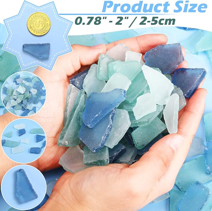Jetec 36 oz Sea Glass for Crafts Pieces Seaglass Decor Flat Frosted Sea Glass - Image 3