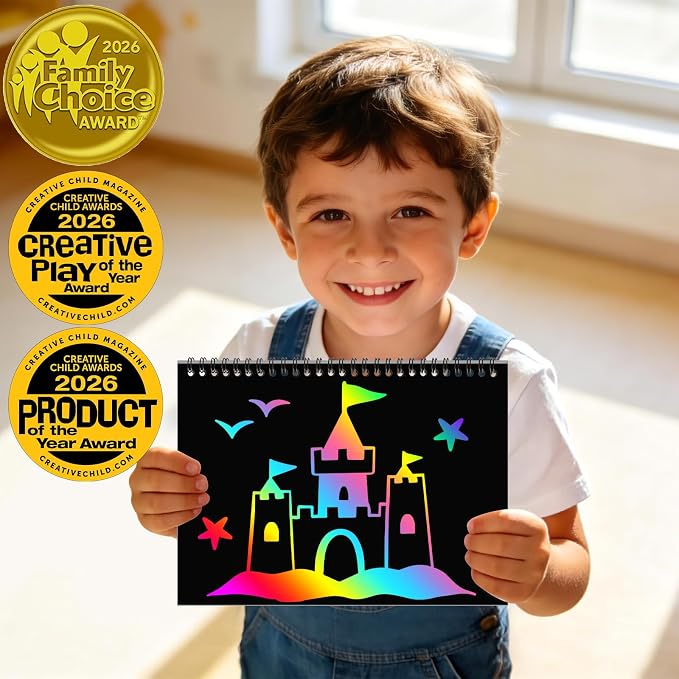 ZMLM Scratch Paper Art-Crafts Gift: 2 Pack Rainbow Notebooks Supplies Toys - Image 2