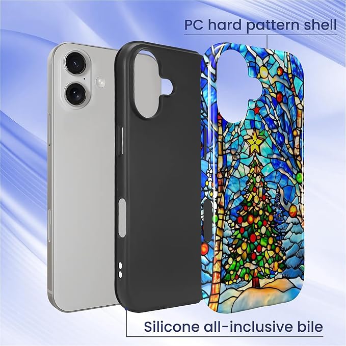 Case for iPhone 17, Scratch Resistant Hybrid Double Layer Hard Shell，Christmas - Image 2