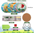 EWJRNSF 6 PCS Flowers Diamond Art Coasters DIY Kit - Image 2