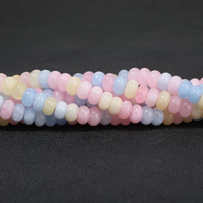 Songxi 5x8mm Natural Mixed Color Stone Rondelle Beads, Gemstone - Image 8