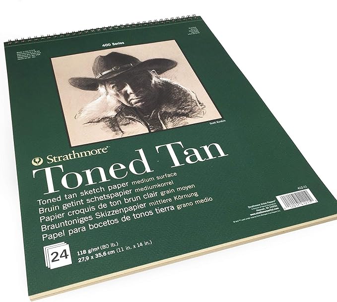 Strathmore 400 Series Wire Bound Toned Sketch Pad, 80 lb. Paper, 11 X 14 inches - Image 3