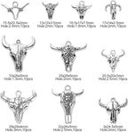 DanLingJewelry 100Pcs 10 Styles Antique Silver Cow Charms Western Cattle Head - Image 2