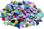 Magic Iridescent Mosaic Tiles for Crafts, 530 Pieces Colorful Stained Glass - Image 5