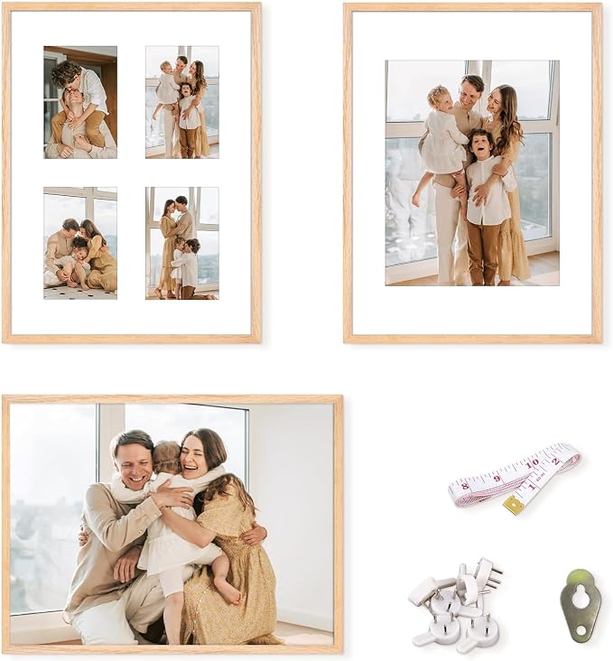 12x16 Picture Frame, OAK Wood Photo Frame 8.5x11 by ATOBART