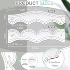 Kigley 2 Pcs Free Motion Quilting Templates Waves Acrylic Quilting Rulers - Image 2