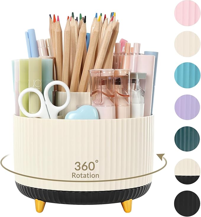 SKYDUE 360 Rotating Organizer, Dual-Purpose Pencil Pen Holder, 5-Slot Rotating by SKYDUE