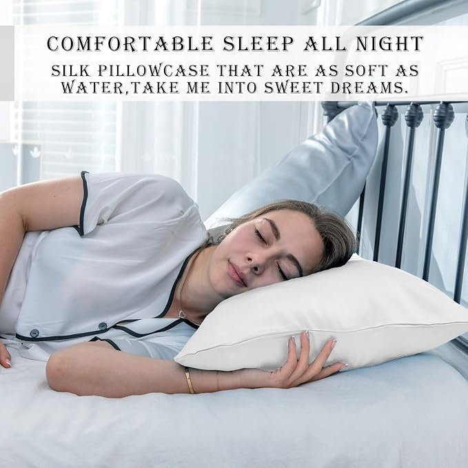 Silk Pillow Cases 2 Pack, Soft Breathable and Sliky Queen Size Pillow Cases Set - Image 6