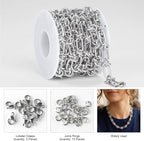 2 Meter Silver Paper Clip Link Chain Roll - Image 2
