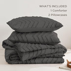 Andency Dark Grey Oversized King Comforter Set 120x98, Boho Oversize King Soft - Image 6