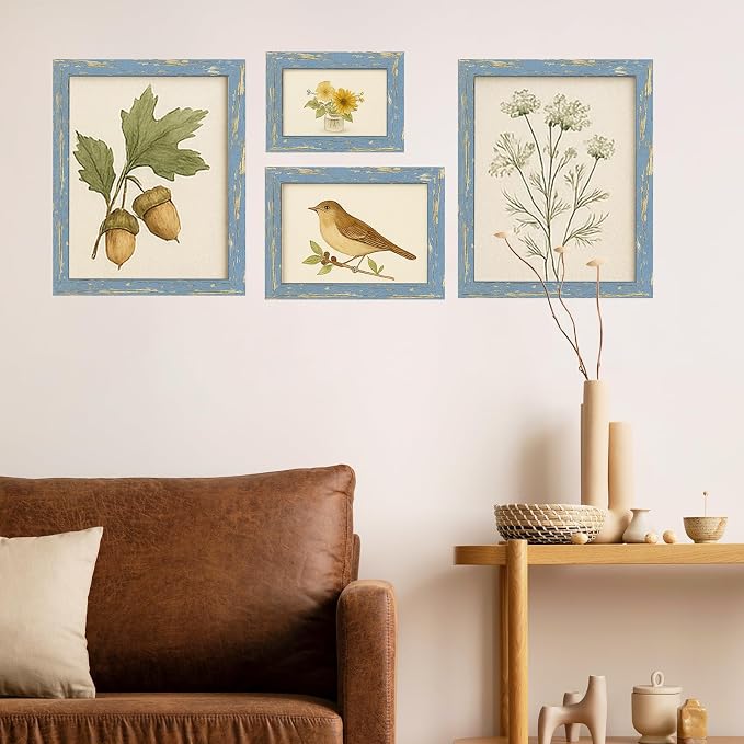 puthiac 8x10 Rustic Farmhouse Picture Frame, Denim Blue, 1 Pack | Distressed - Image 6
