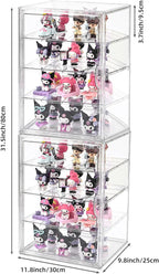 2 Pack 4 Tier Display Case for Collectibles, Storage Container - Image 2