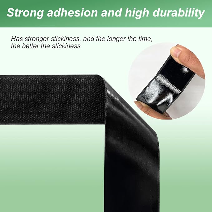 1''×41Ft Black Heavy Duty Hook And Loop Tape Adhesive, No Punching Picture Wall - Image 6