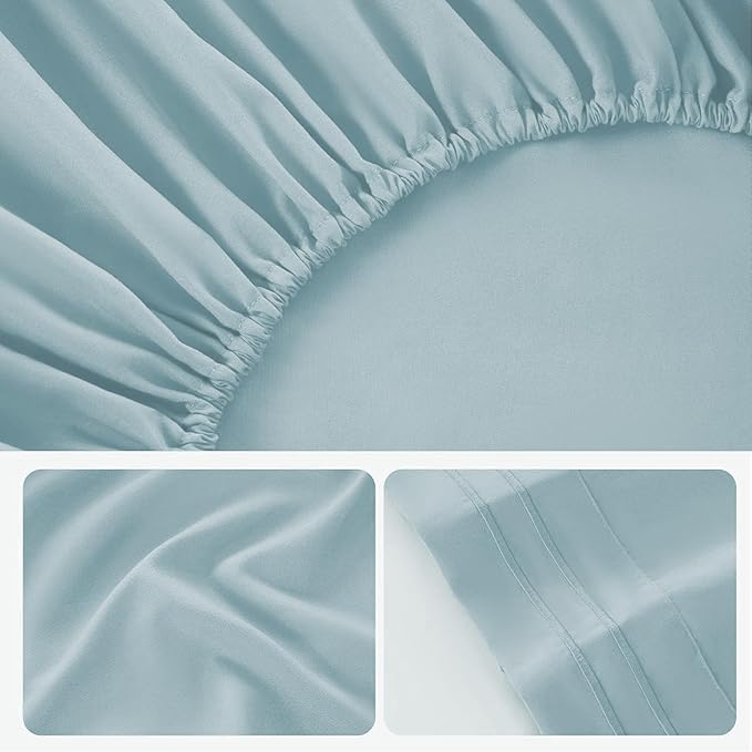 ROSE&RISY White Full Sheet Set, 4 Pieces Soft Bedding Full Sheet Set, - Image 6