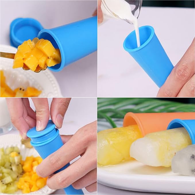 8 PCS Popsicles Molds, Reusable Multi Colors Popsicle Maker - Image 6