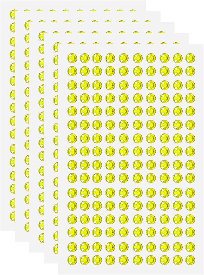 HARFINGTON 5 Sheet/800pcs Rhinestone Adhesive Stickers Self Adhesive Acrylic by HARFINGTON