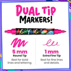 Chalkola 20 Dual Tip Acrylic Paint Markers - Image 3