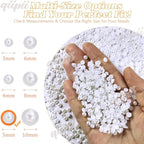 qiipii 1650PCS 5mm Small Pure White Round Half Round Pearls - Image 3