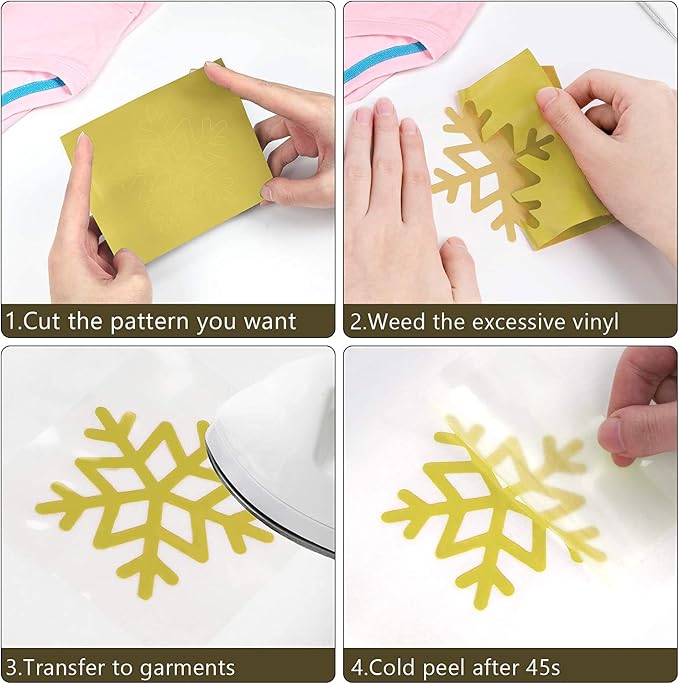 HTVRONT Heat Transfer Vinyl Gold HTV Rolls, HTV Vinyl - Image 6