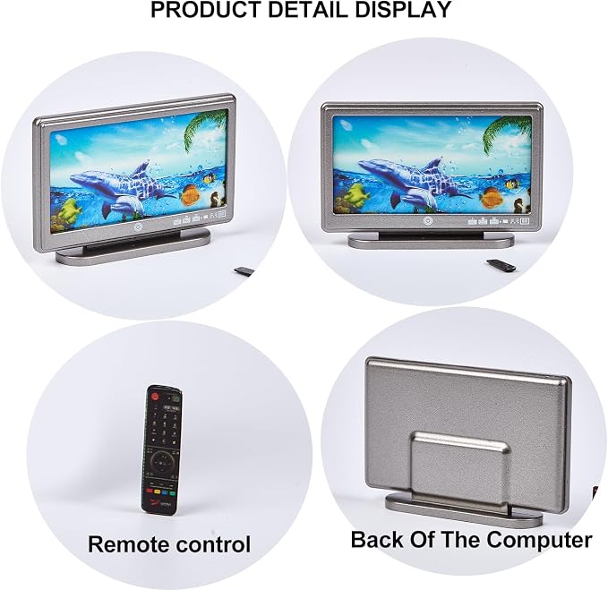 1:12 Scale Miniature TV Set, Tiny Television Dollhouse Furniture Accessories - Image 4