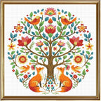 FREEBLOSS 11CT Cross Stitch Kits Tree of Animals Pattern Stamped Cross Stitch by FreeandCreativeCraftsArt