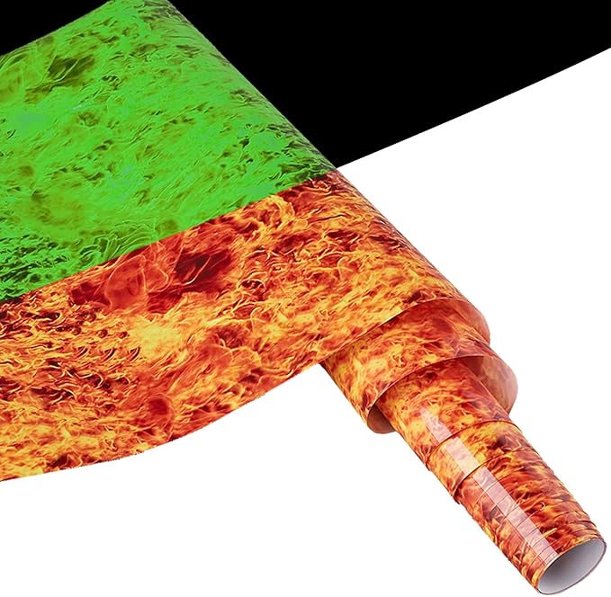 Tintnut Flame Pattern Glow in the Dark HTV Vinyl, stretch washable, suitable by Tintnut