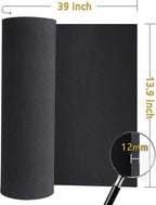 Black Eva Foam Sheets roll, Premium eva Craft Foam 12mm Thick, 13.9" x 39" - Image 2