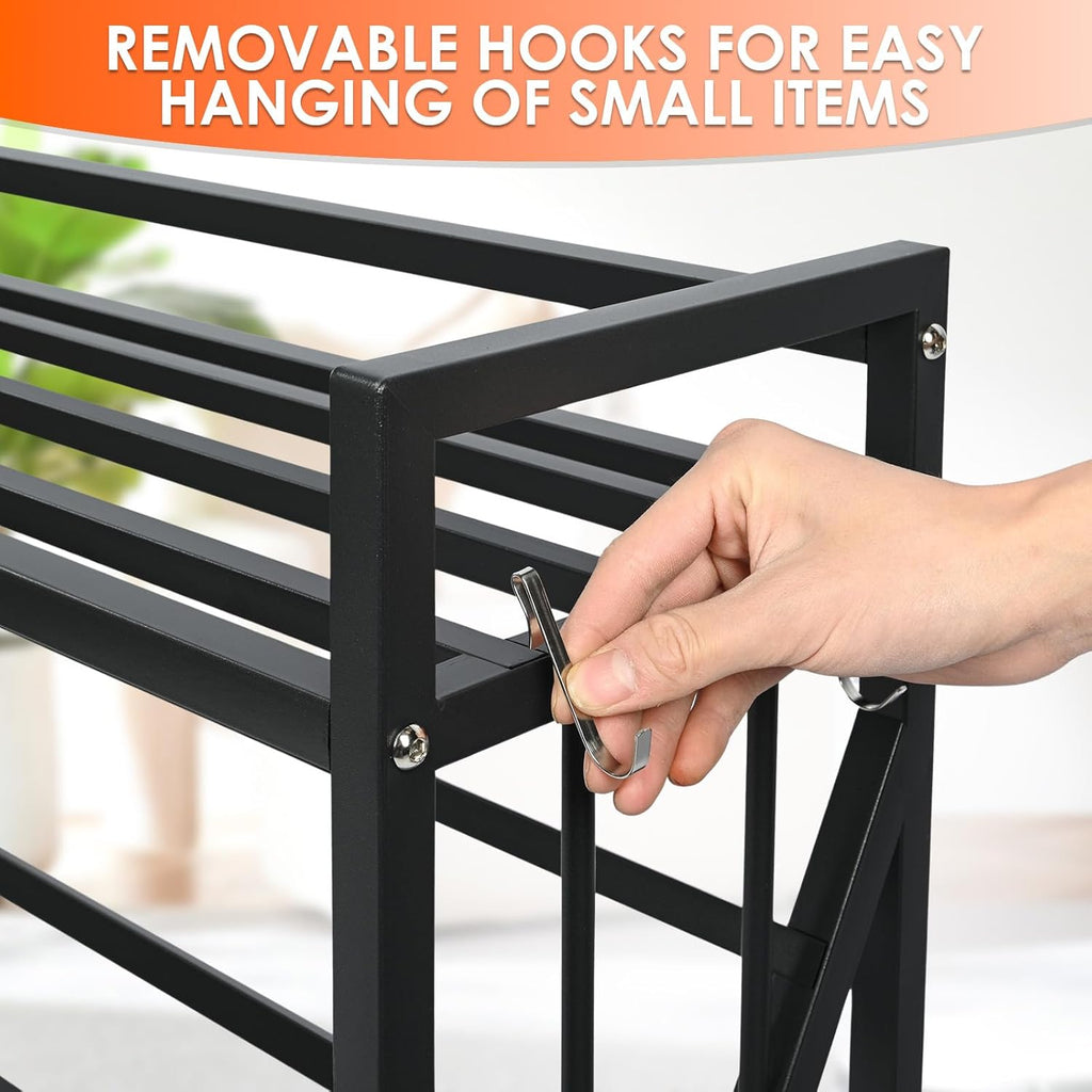 Book Carts 3 Tier 35.4x32x9.84 in Rolling Book Cart Large Capacity Bookshelf Storage Rack Mobile Book Storage with Wheels Cart for Home Office Living Room Classroom (3 Tier)